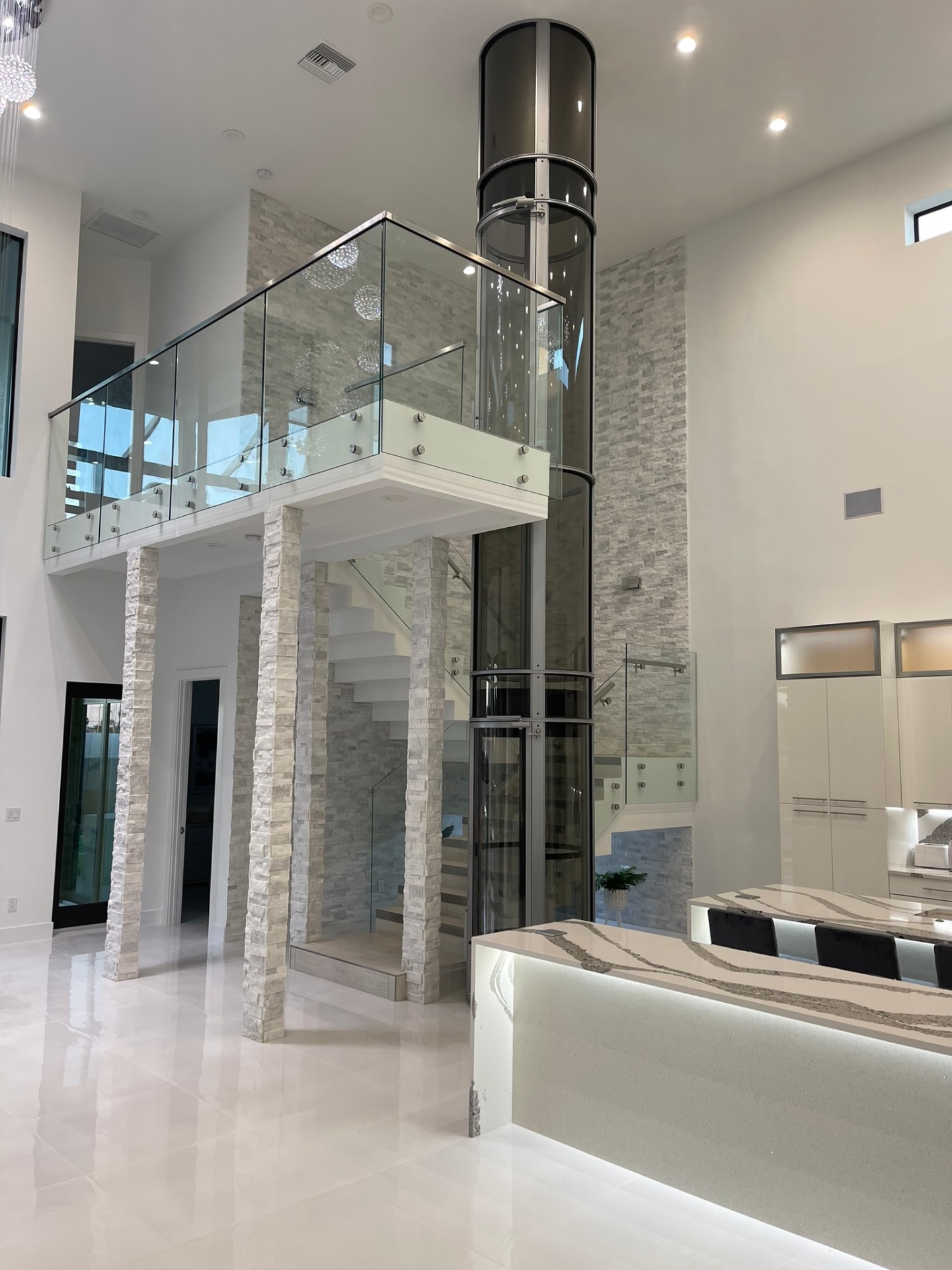 Glass door hardware detail