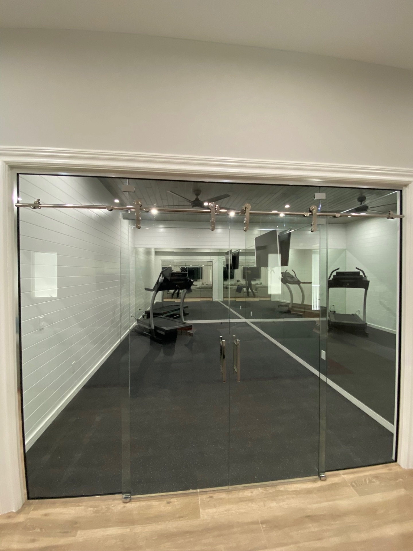 Glass door hardware detail